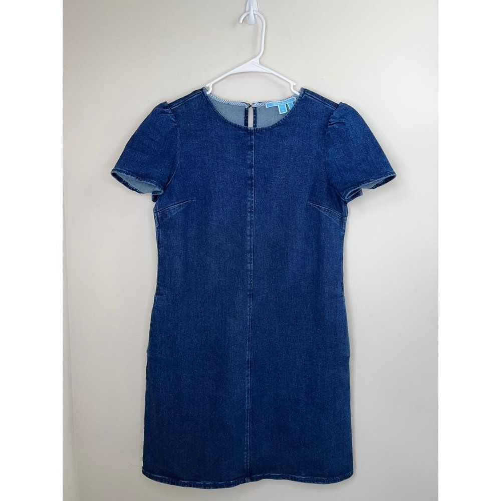 SOLD Draper James Navy Denim Shift Dress Size 8 - Picture 4 of 6